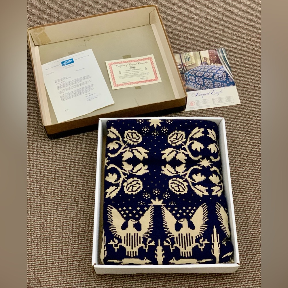 c. 1962 Vintage Bates Heritage Newport Eagle Twin Size Blanket